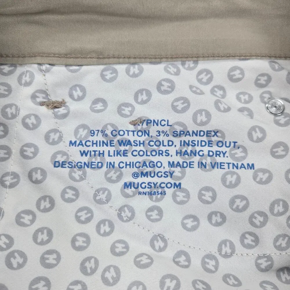 Mugsy‎ Tan Khaki Casual Stretch Chino Commanders Pants Men's Size 30